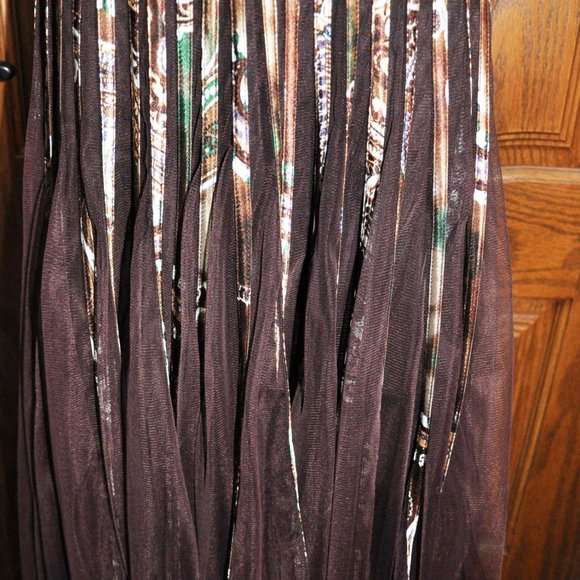 Cache Chocolate Brown Party Cocktail Dress 3/4 Length Dress Size 8 - Picture 4 of 6